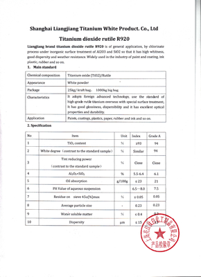 EINECS Nr 236-675-5 de Chloreringsprocédé 92% van het rutieltitaandioxide Zuiverheid